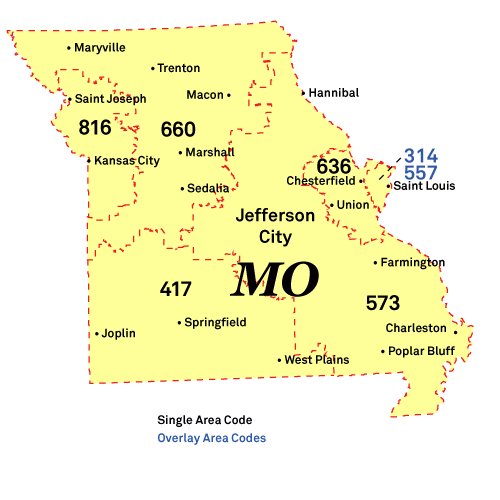 Missouri Street Area, AR - Area codes 314 and 557 - Wikipedia